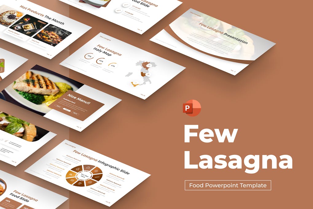 Few Lasagna Food Modern PowerPoint Template