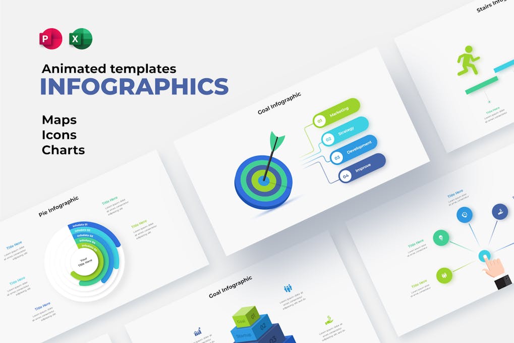 Infographics Solutions. Animated Slides.