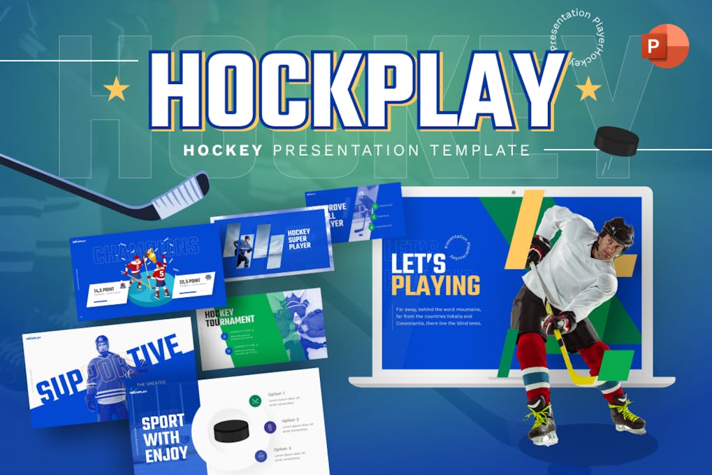 Hockplay Hockey Creative PowerPoint Template