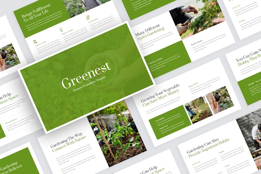 Greenest - Gardening Business PowerPoint Template