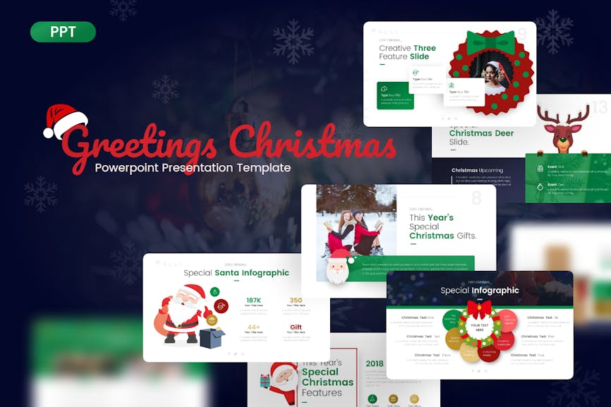 Greetings Christmas Powerpoint Template