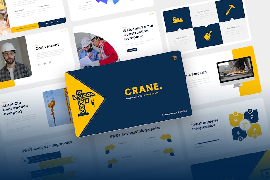 Crane - Construction PowerPoint Template