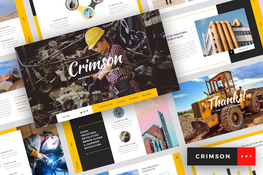 Crimson - Industrial & Factory PowerPoint Template