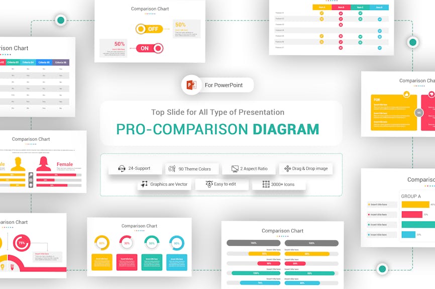 Comparison Diagram PowerPoint Template Bundle