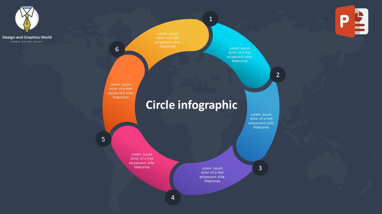 انفوجرافيك ست خيارات متحركة في برنامج بوربوينت