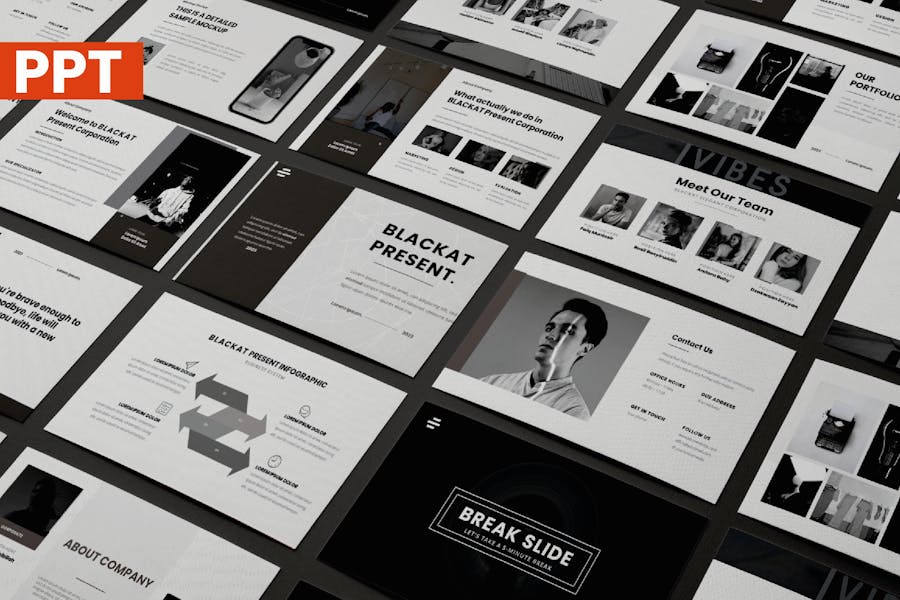 35 Blackat Powerpoint Template