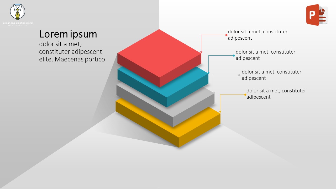 انفوجرافيك أربع خيارات متحركة في برنامج بوربوينت