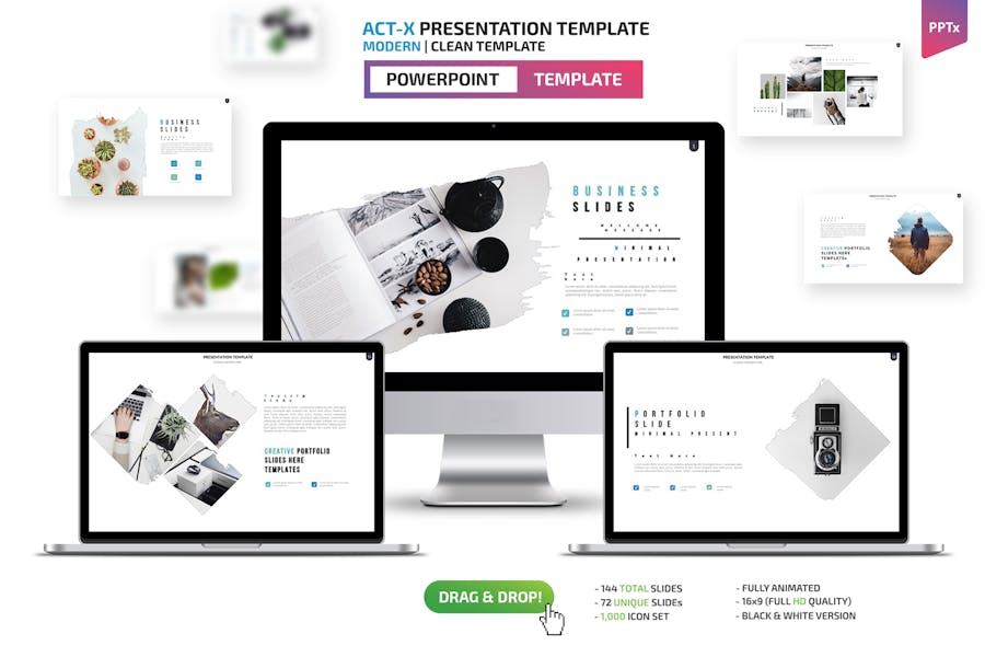 Act-X Powerpoint Presentation Templates
