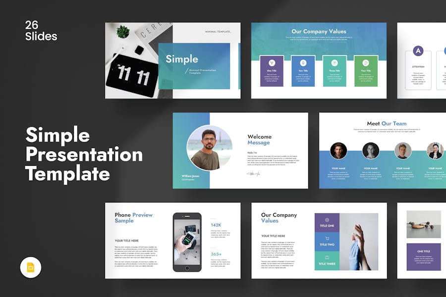 256 simple-minimal-presentation-template
