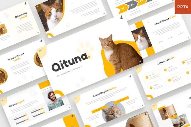 Qituna - Cat animal PowerPoint Template