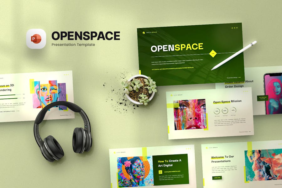 194 Open Space - NFT Digital Art Powerpoint Template
