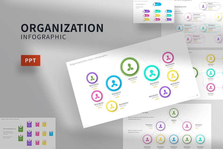 195 Organization Infographic Powerpoint Template