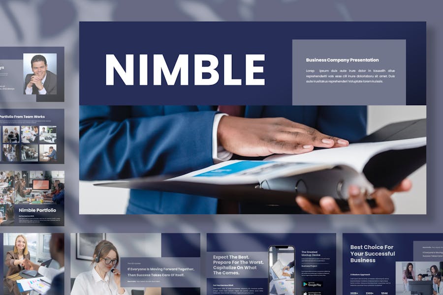 188 Nimble - Business Presentation PowerPoint Template