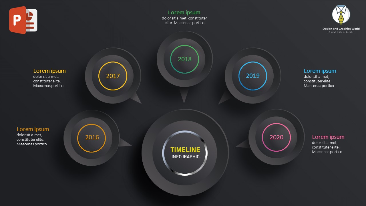 كيفية تصميم انفوجرافيك خمسة خيارات في برنامج بوربوينت انفوجرافيك خمسة خيارات في برنامج بوربوينت