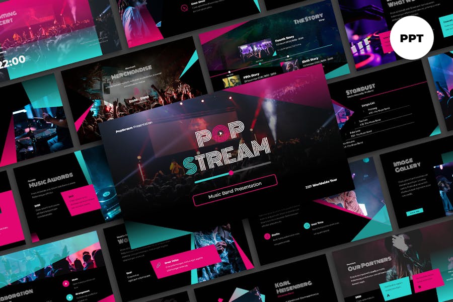 183 Music Band Presentation PowerPoint Template