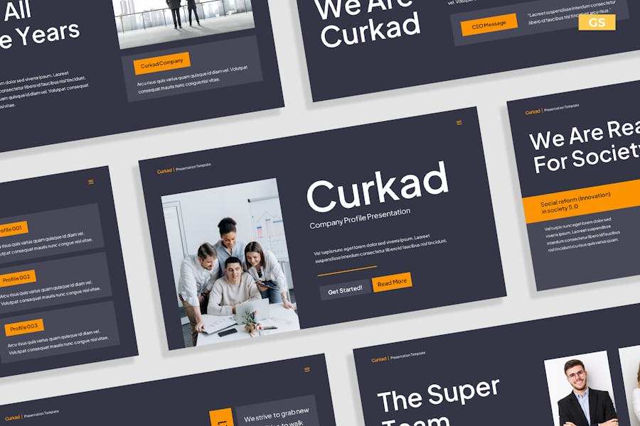 Modern Blue Gray Yellow Company Profile 010