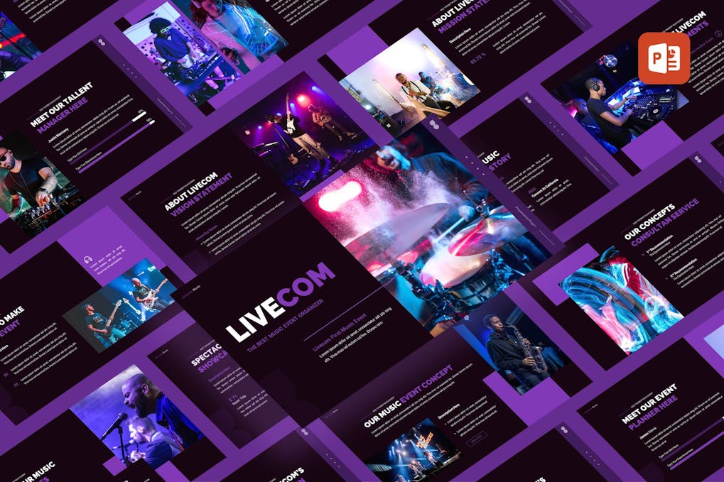 Livecom - Music Event PowerPoint Template