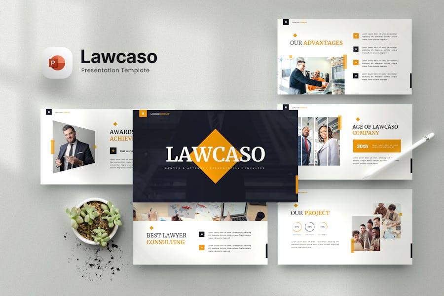 Lawcaso - Lawyer & Attorney Powerpoint Template