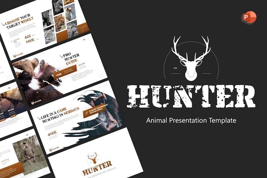 104 Hunter Animal PowerPoint Template