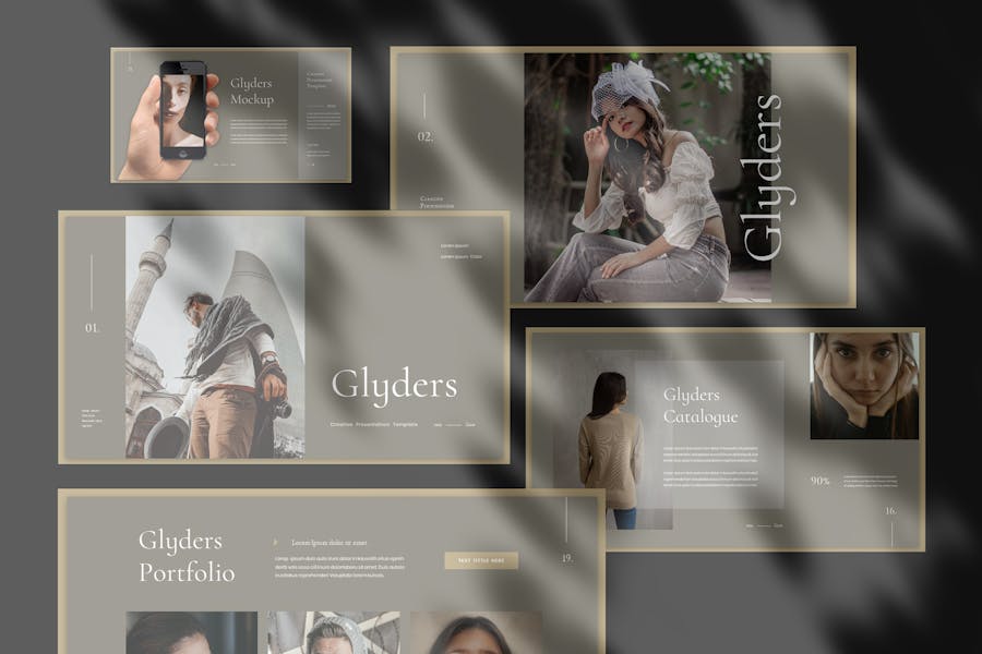 93 Glyders Business Presentation Powerpoint Template