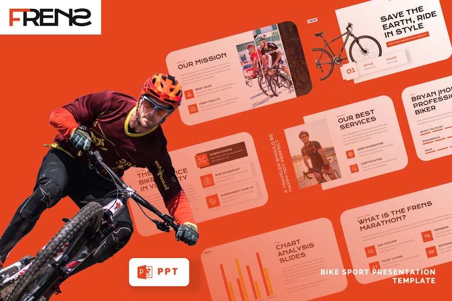 82 FRENS - Bike Sport Powerpoint Template