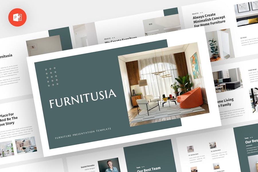 83 Furnitusia - Furniture Powerpoint Template