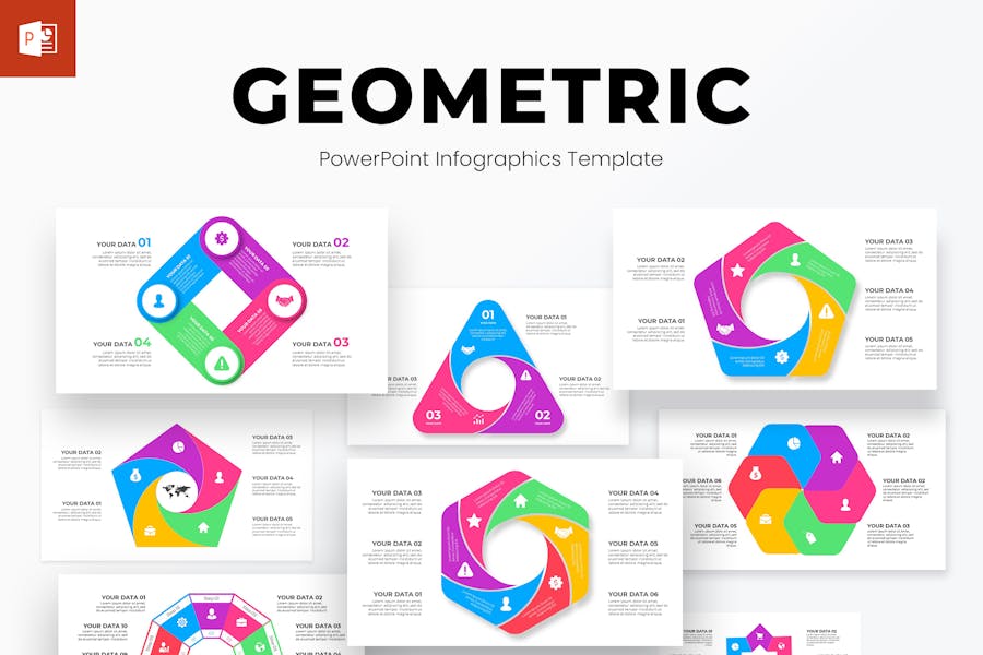 87 Geometric Infographics PowerPoint Template