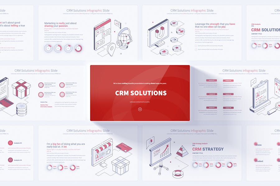 CRM Solutions - PowerPoint Infographics Slides