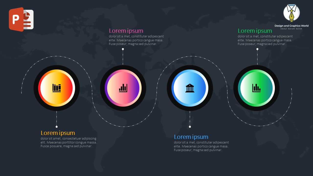 كيفية إنشاء أربع خيارات انفوجرافيك في برنامج بوربوينت