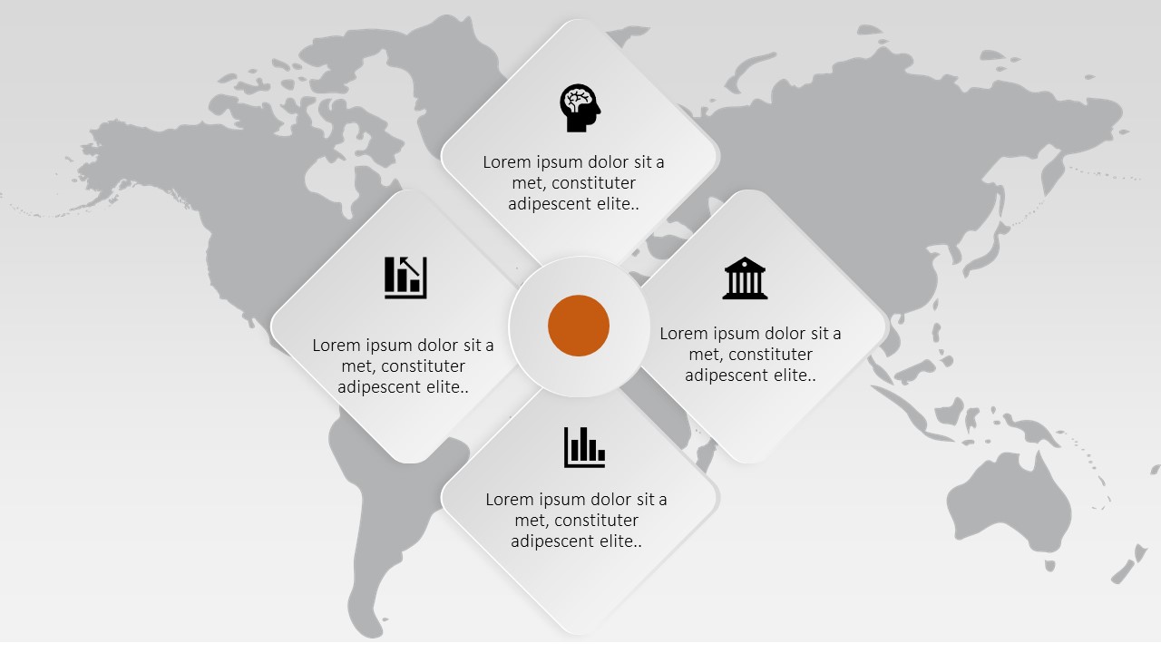 انفوجرافيك أربعة خيارات احترافية في برنامج بوربوينت
