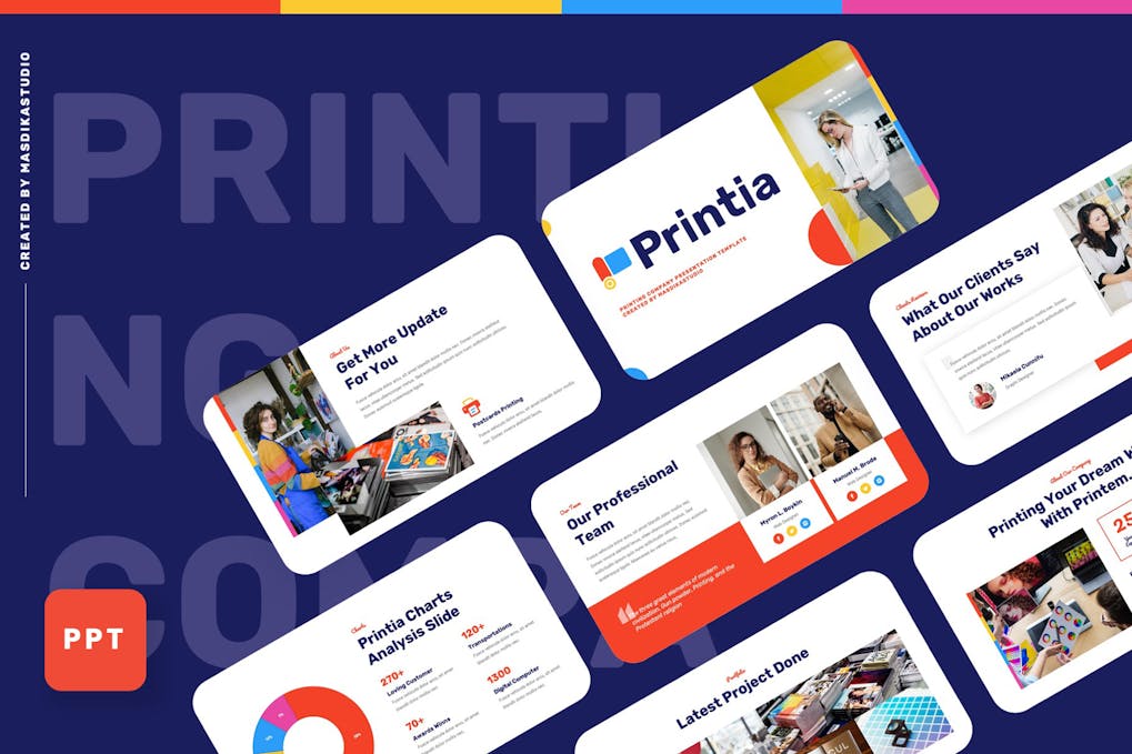 204 Printia - Printing Company Powerpoint Template