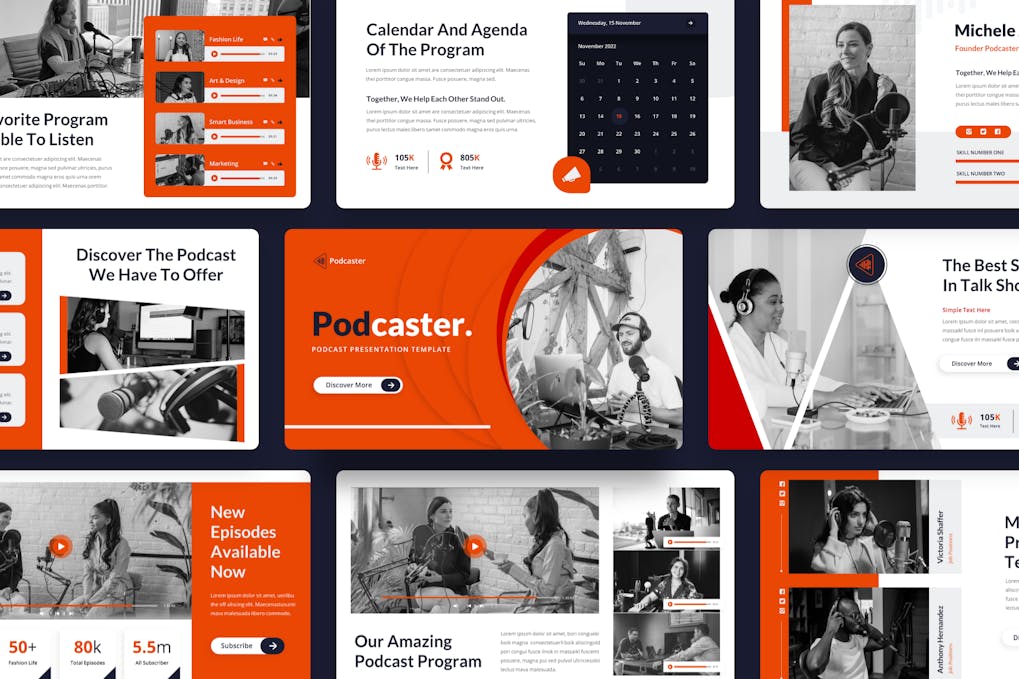 194 Podcaster - Podcast PowerPoint Template