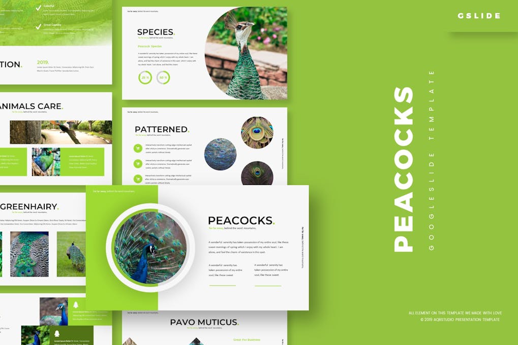 187 Peacoks - Google Slides Template