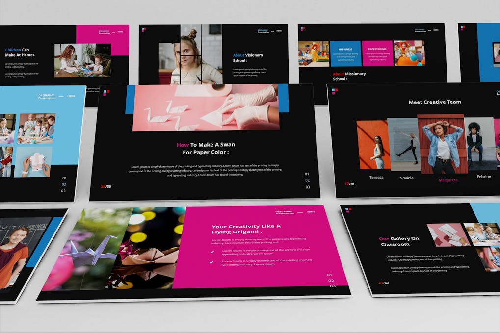 185 Origamme Powerpoint Presentation Template
