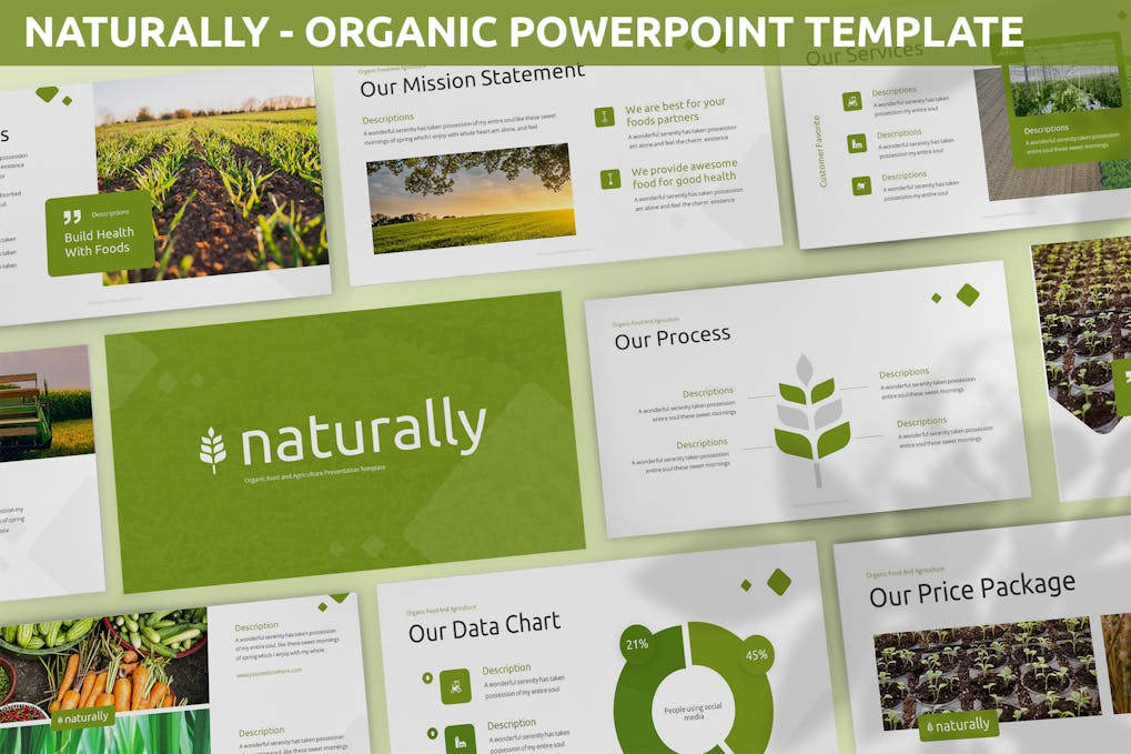178 Naturally - Organic Powerpoint Template