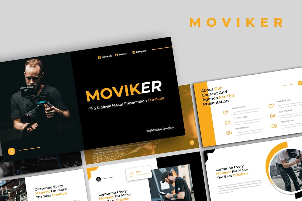 171 Moviker - Film & Movie Maker PowerPoint Template