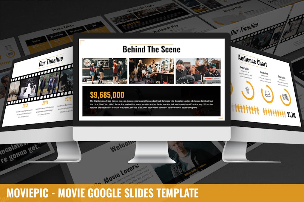 167 Moviepic - Movie Google Slides Template