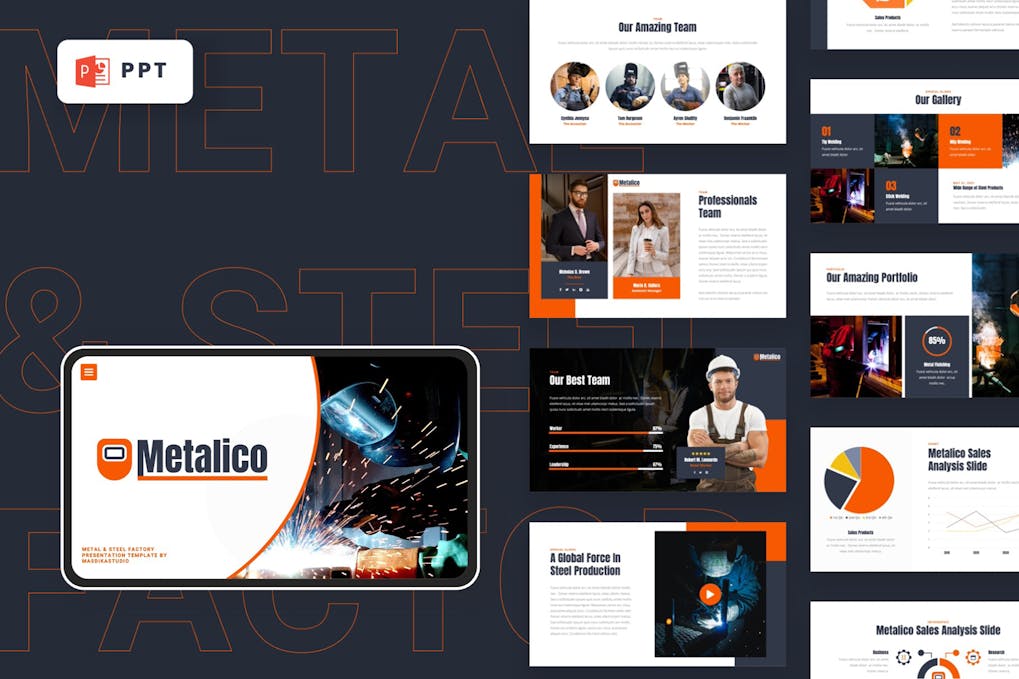 159 METALICO - Metal Factory Powerpoint Template