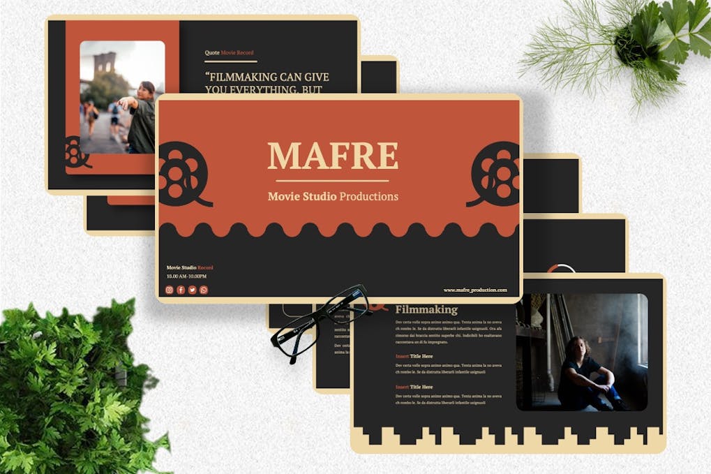 147 Mafre - Movie Production Powerpoint Template