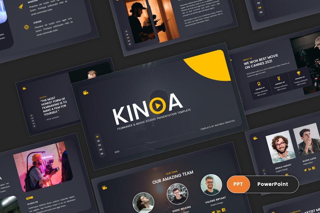 137 Kinoa - Film Maker & Movies Studio PowerPoint
