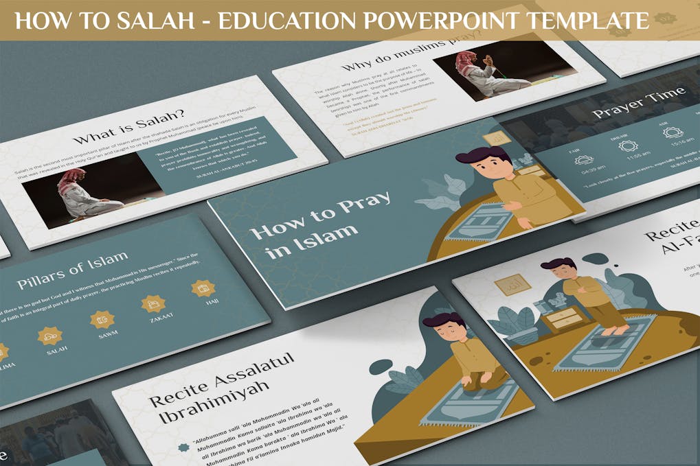 124 How to Salah - Education Powerpoint Template