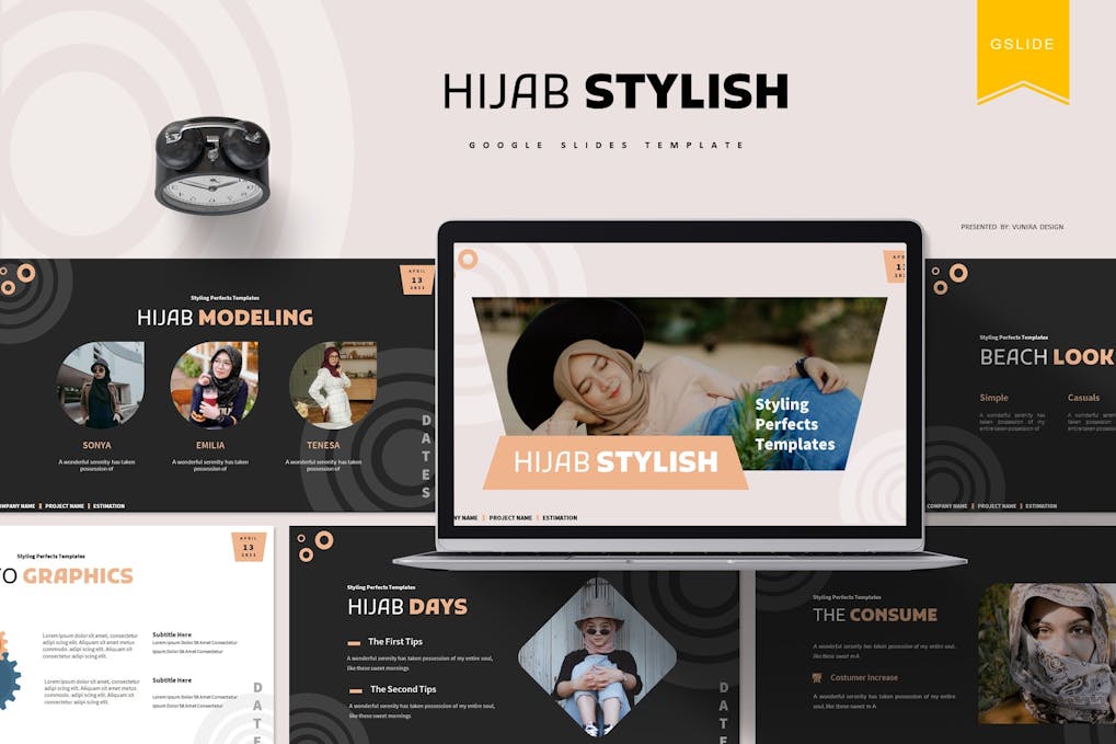 117 Hijab Stylish | Google Slides Template