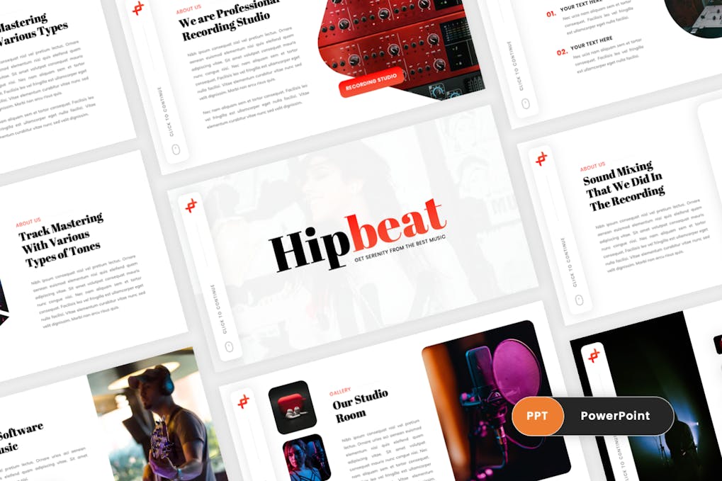 119 Hipbeat - Music Producer PowerPoint Template