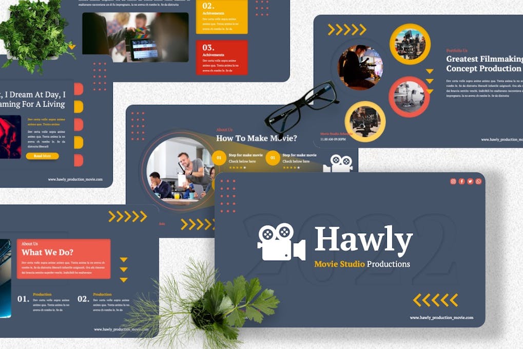 116 Hawly - Movie Production Powerpoint Template
