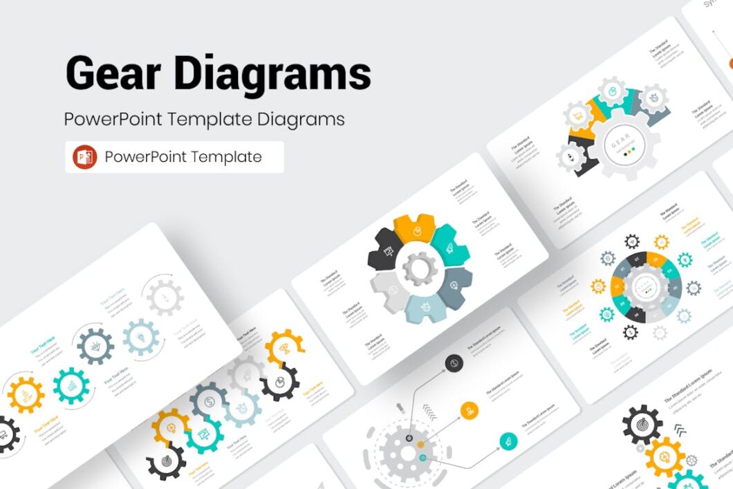 104 Gear Diagrams PowerPoint Presentation Template
