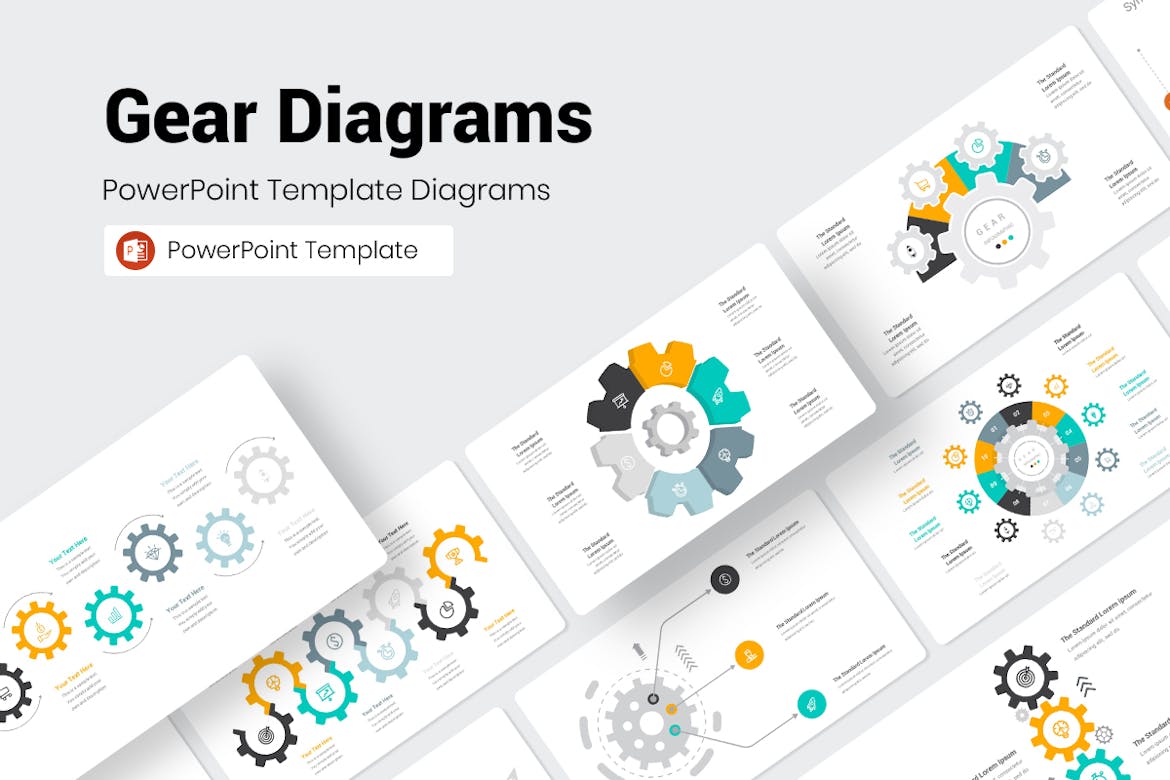 104 Gear Diagrams PowerPoint Presentation Template