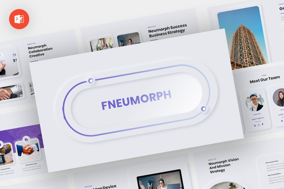 99 Fneumorph - Neumorph Powerpoint Template