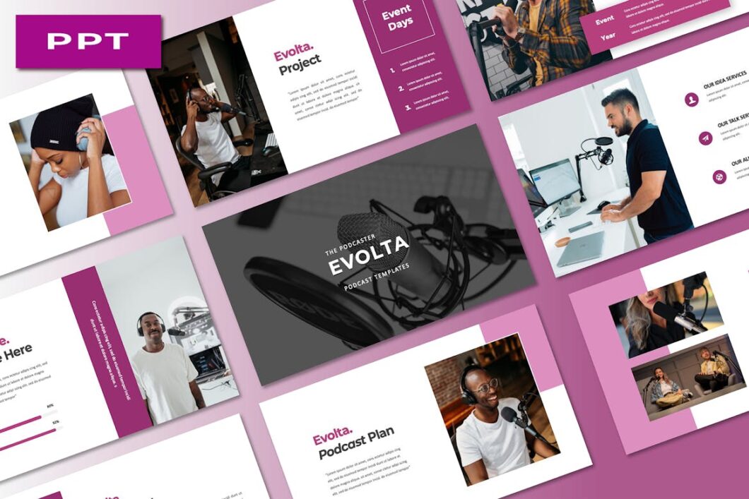 Evolta Podcast and Event PowerPoint Template