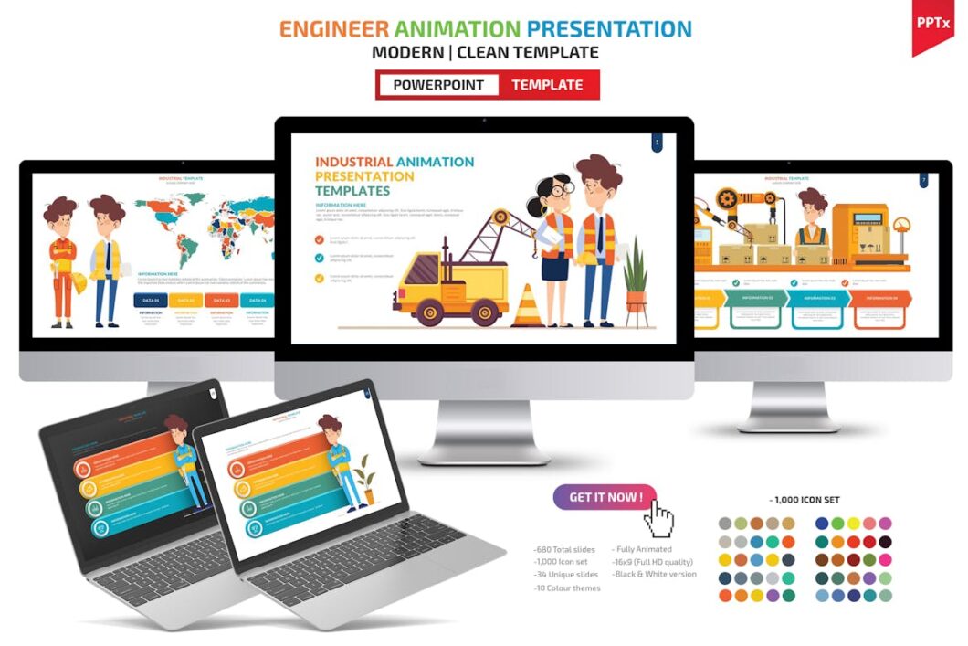 Engineer Animation Powerpoint Template