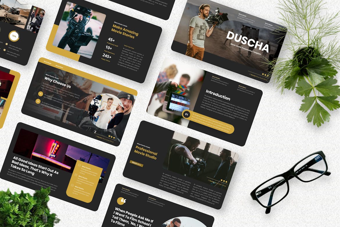 Duscha - Movie Studio Powerpoint Template